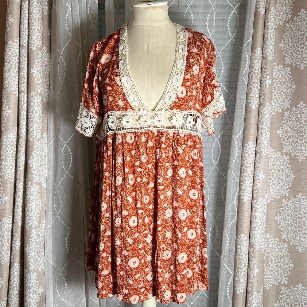 Forever 21 Boho Floral Tunic - Small (Modified Sleeves) 🌸